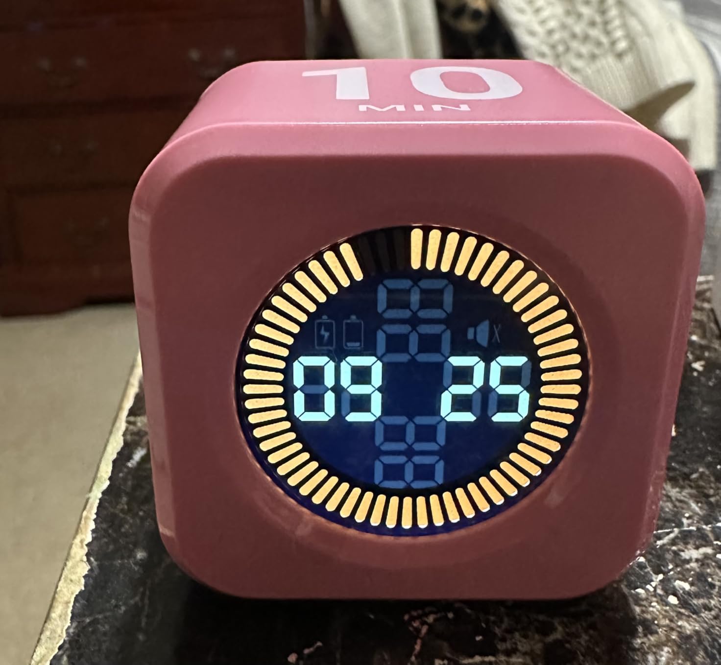 Digital Pomodoro Timer Cube 5/10/25/50min, Visual Productivity Flip Timer for Kids Classroom Desk, Custom Countdown, Silent and Sound Mode for ADHD Study Work Game customer photo 2