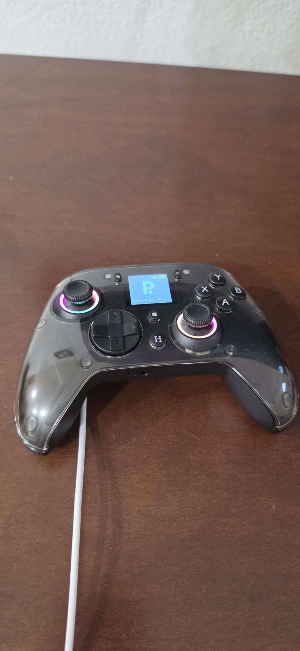 GUSGU G7 Wireless Gaming Controller with Interactive Screen, 1000Hz Polling Rate, Hall Joysticks & Triggers, 4 Programmable Buttons, Compatible with PC, Switch1, PS4, iOS, Android, Black customer photo 1