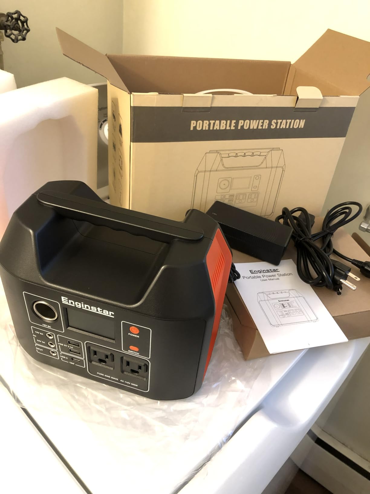 EnginStar Portable Power Station 300W 296Wh Battery Bank with 110V Pure Sine Wave AC Outlet for Outdoors Camping customer photo 2