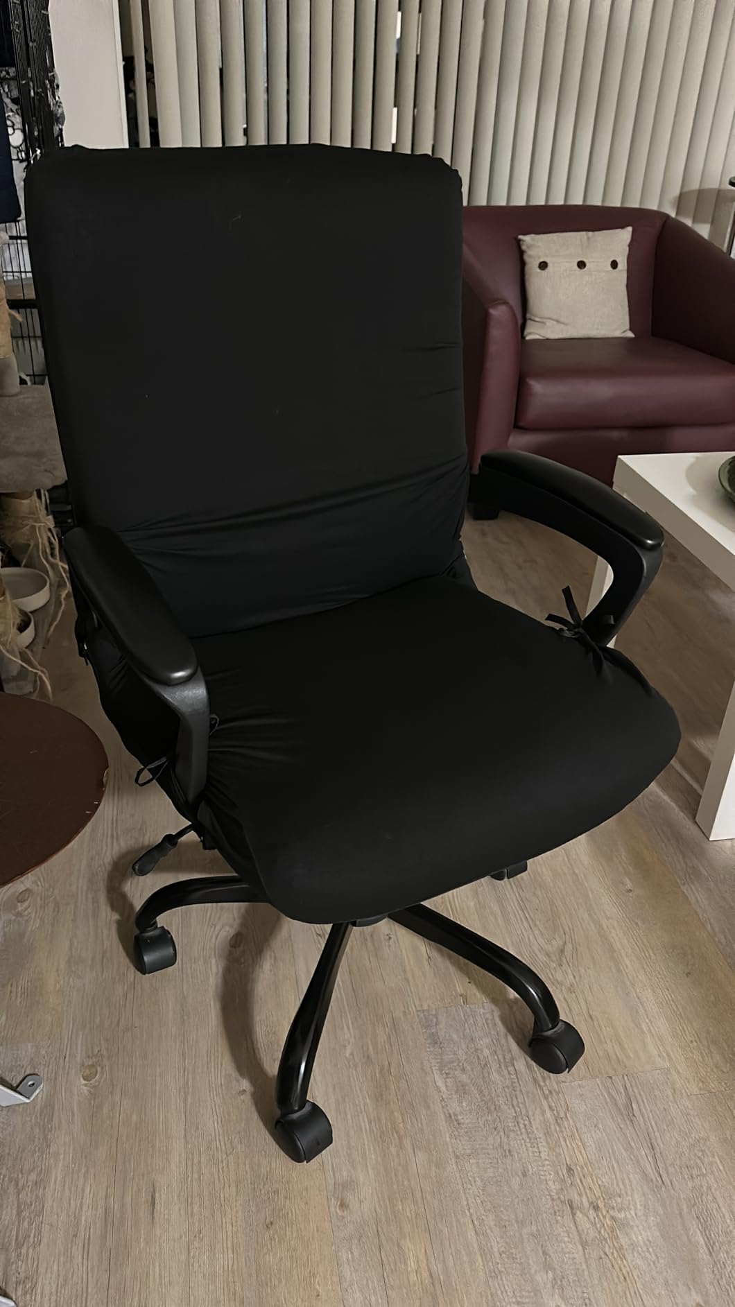 Gaming Chair Cover,Removable Office Chair Cover with Zipper,Stretch Anti-dust Universal Rotating,Washable High Back Computer Seat Protector for Pets (Black, Large | Armrests) customer photo 2