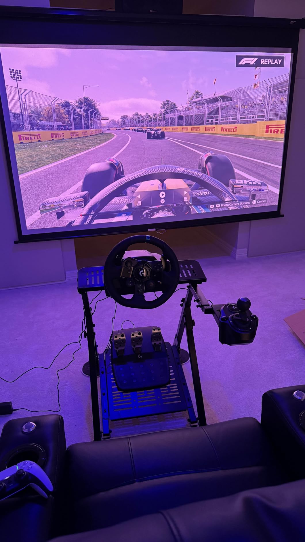 VEVOR Racing Wheel Stand, Adjustable & Foldable Simulator Stand for Logitech G923 G920 G29 G27, Thrustmaster T300RS TX F458 T500RS T3PA-PRO(F1/GT) Gaming Cockpit, Pedals Simulator NOT Included, Compact customer photo 1
