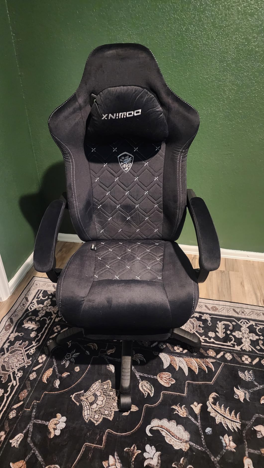 Dowinx Gaming Chair with Heated Massage Lumbar Support, Big and Tall Fabric Gaming Chairs for Adults with Footrest, Ergonomic Computer Game Chair with Pocket Spring Cushions, 350lbs, Pink customer photo 1