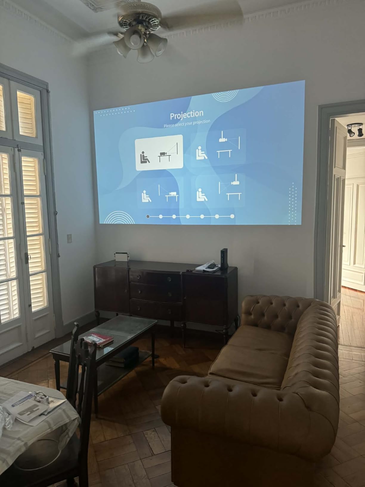 AuKing 4K Projector with WiFi and Bluetooth, TOF Real-Time Auto Focus Smart Projector, Outdoor Movie Home Theater with Omni-Adjustable Stand (Grey) customer photo 2