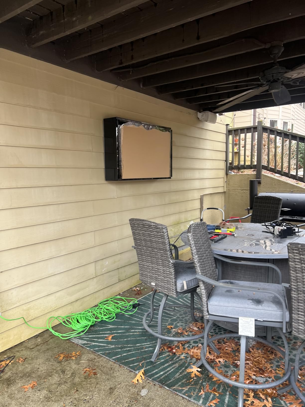 40-43 inch Clear Weatherproof Outdoor TV Cover, Clear Dust Resistant, Durable and Hard Television Enclosure for Outside with Lock, Cooling Fans and Adjustable TV Mount Included customer photo 1