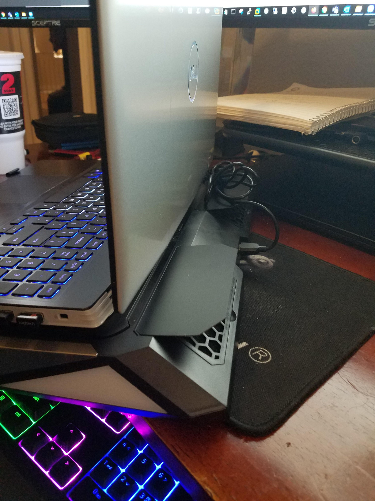 GT300 Upgraded Laptop Cooling Pad with Adjustable Stand, Turbo Boosted Cooler for Rapid Cooling 10-17inch Gaming Laptop, Flexible Sealing Ring,Featuring Air Filtration and USB Hub customer photo 1