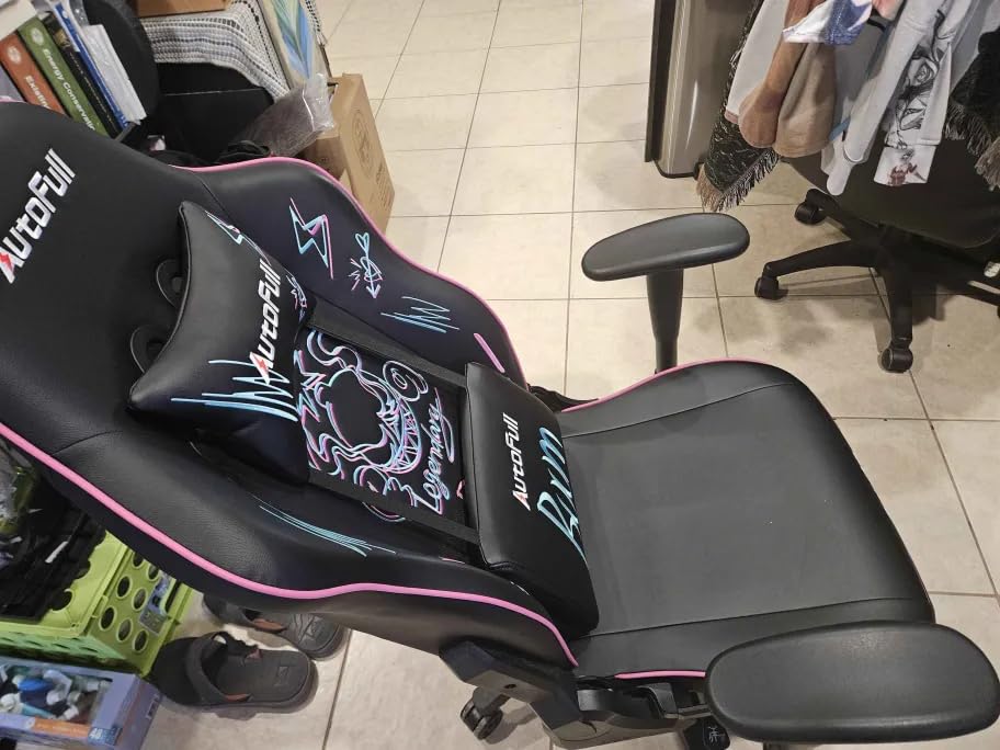 AutoFull C3 Gaming Chair PC Chair with Ergonomics Lumbar Support, Racing Style PU Leather High Back Adjustable Swivel Task Chair with Footrest,Grey customer photo 2