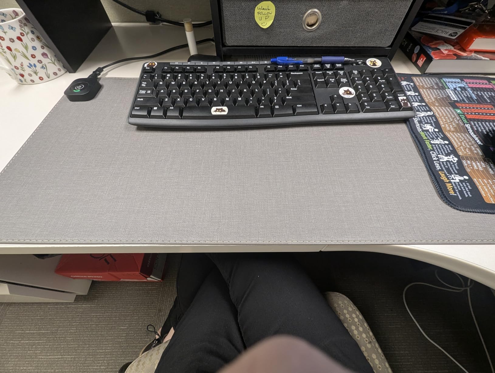 ONLYTOP Heated Desk Pad & Mouse Pad - Adjustable Temp & Auto Shut-Off, Large Waterproof Leather Warm Desk Mat with Non-Slip Base for Cold Office Winter Use (Black, 31.5