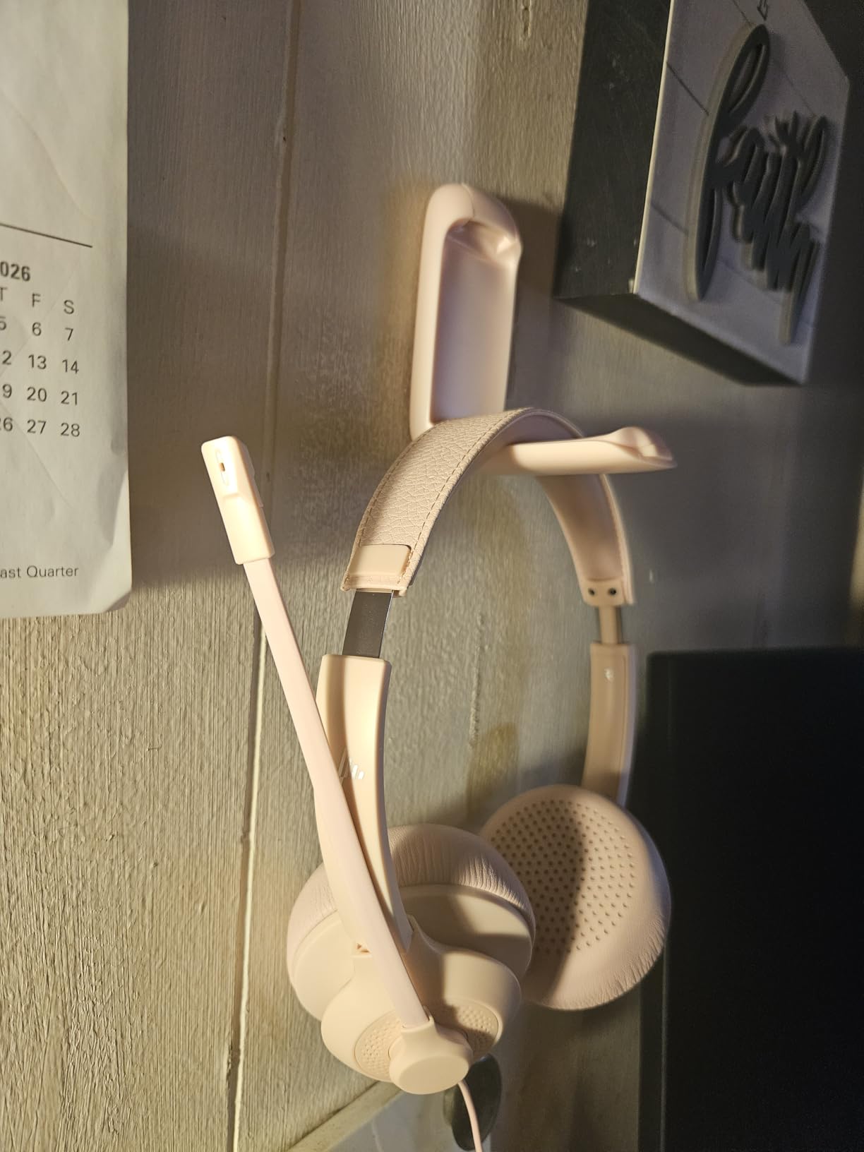 Lamicall Headphone Stand, Sticky Headset Holder - [Foldable & Compact] Headphone Holder Hook Mount, Adhesive Hanger Clip Under Desk, Earphone Clamp for Airpods Max, HyperX, Sennheiser, Black customer photo 1