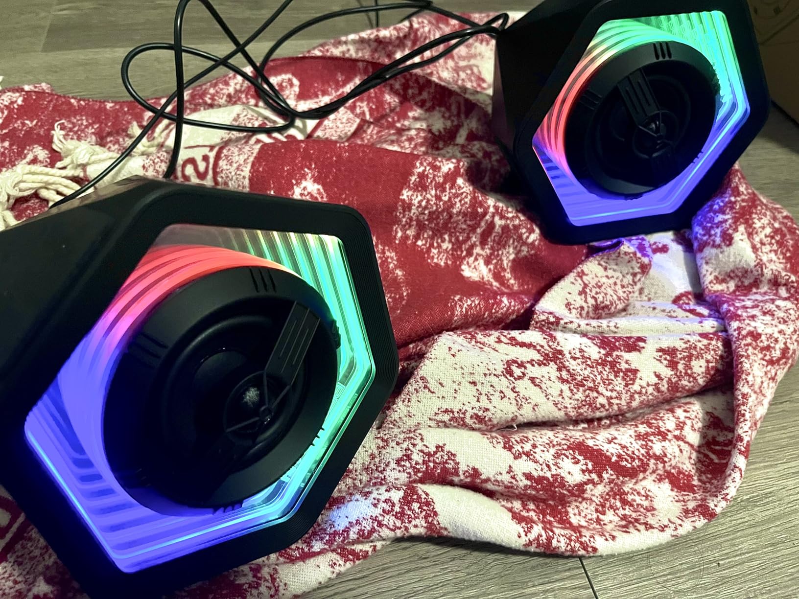BESTISAN Computer Gaming Speakers with 8 RGB Modes, Compact Design, DC Powered Desktop Speaker with 3 EQ Modes, 50W Active Speakers with Bluetooth 5.3, AUX in, Headphone, Type-C Port for PC/Laptop/TV customer photo 1