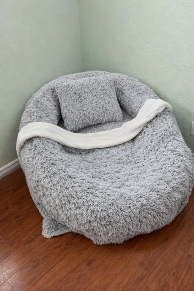 ROOMTEC Human Dog Bed, 71''x45''x12'' Size Fits Adult and Pet Washable Giant People Bed 10 CM Thick Memory Foam Large Oversize Pet Bed with Plump Pillow, Blanket, Strap - Green customer photo 1