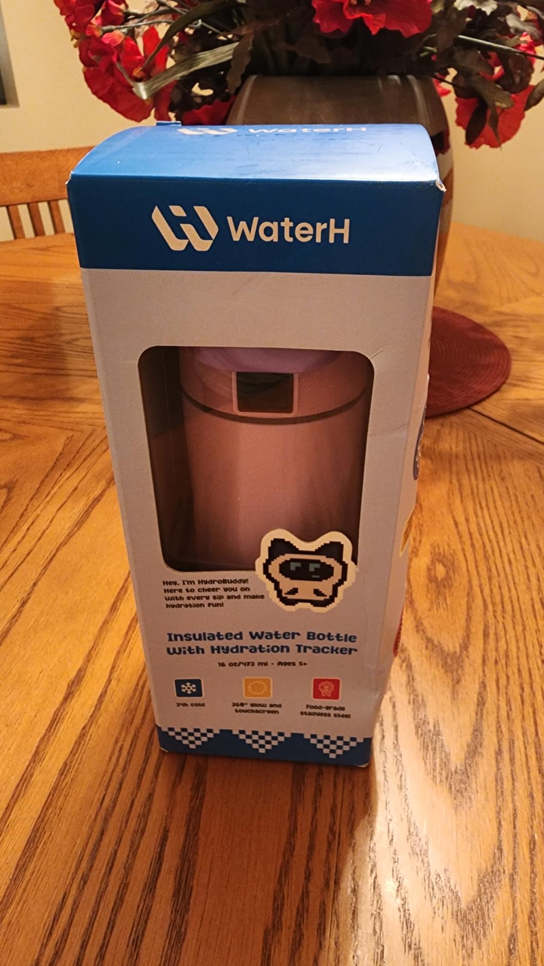 BOOST Smart Water Bottle with Reminder & Tracker, 16oz Kids Water Bottle for School, BPA-Free Vacuum Insulated Stainless Steel customer photo 1