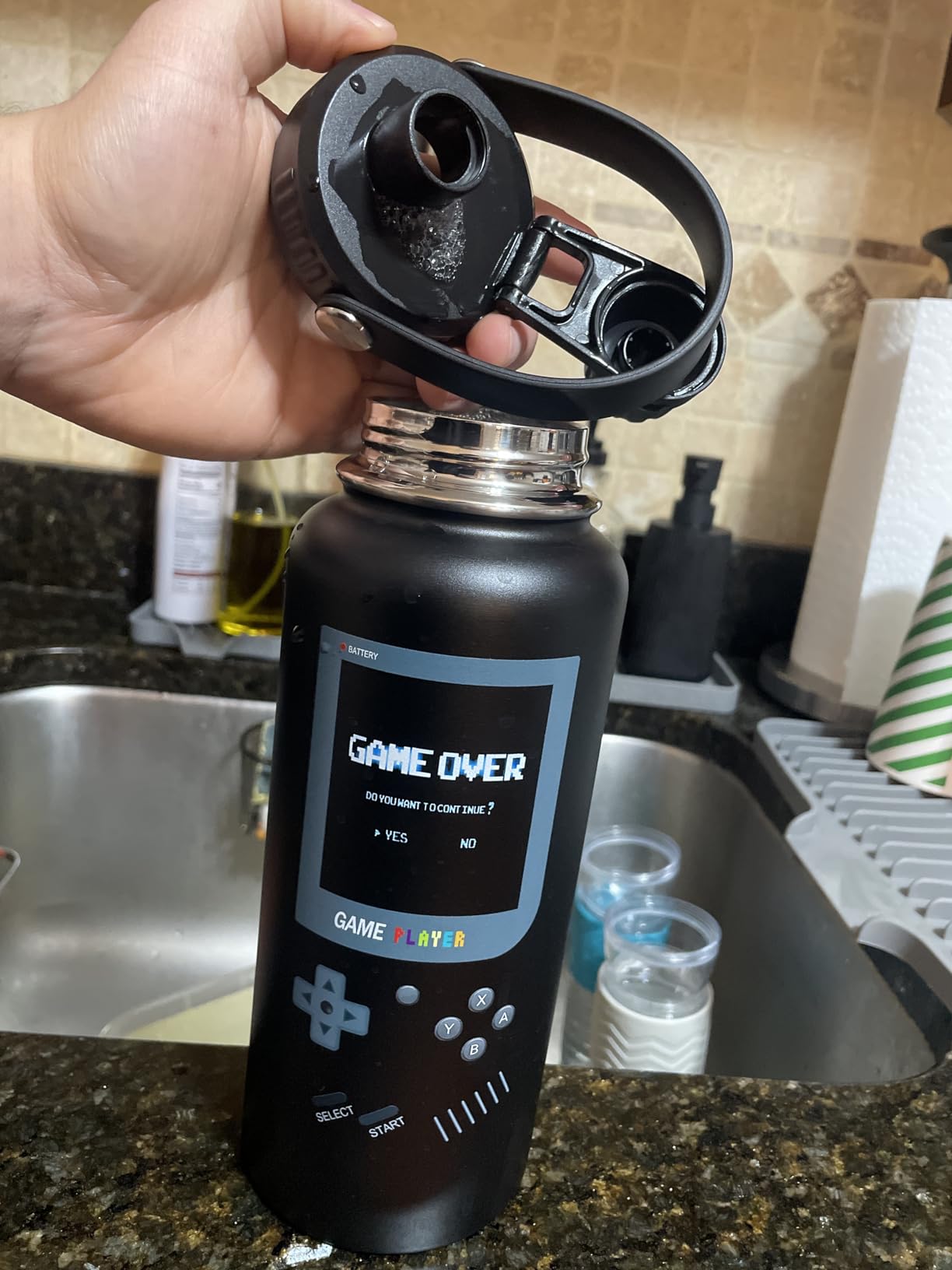 Gamer Gifts-32oz Gamer Water Bottle - Gaming Insulated Cup with Stainless Steel - Gift for Game Men, Son, Dad, Husband, Friends customer photo 1