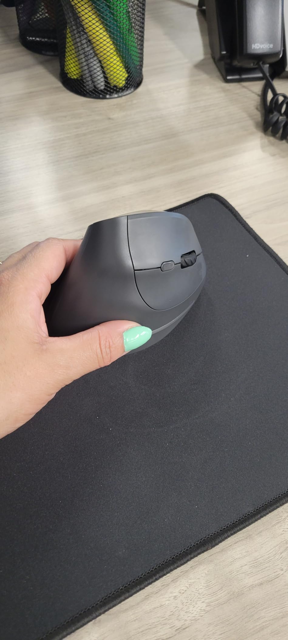AOC 2.4GHz Ergonomic Mouse, Wireless Bluetooth Vertical Mouse for Work, 4800 DPI Optical Tracking, 5 Adjustable DPI, Quiet Clicks, RGB Light, Compatible with Computer, Laptop, PC, Mac, Desktop - Gray customer photo 1