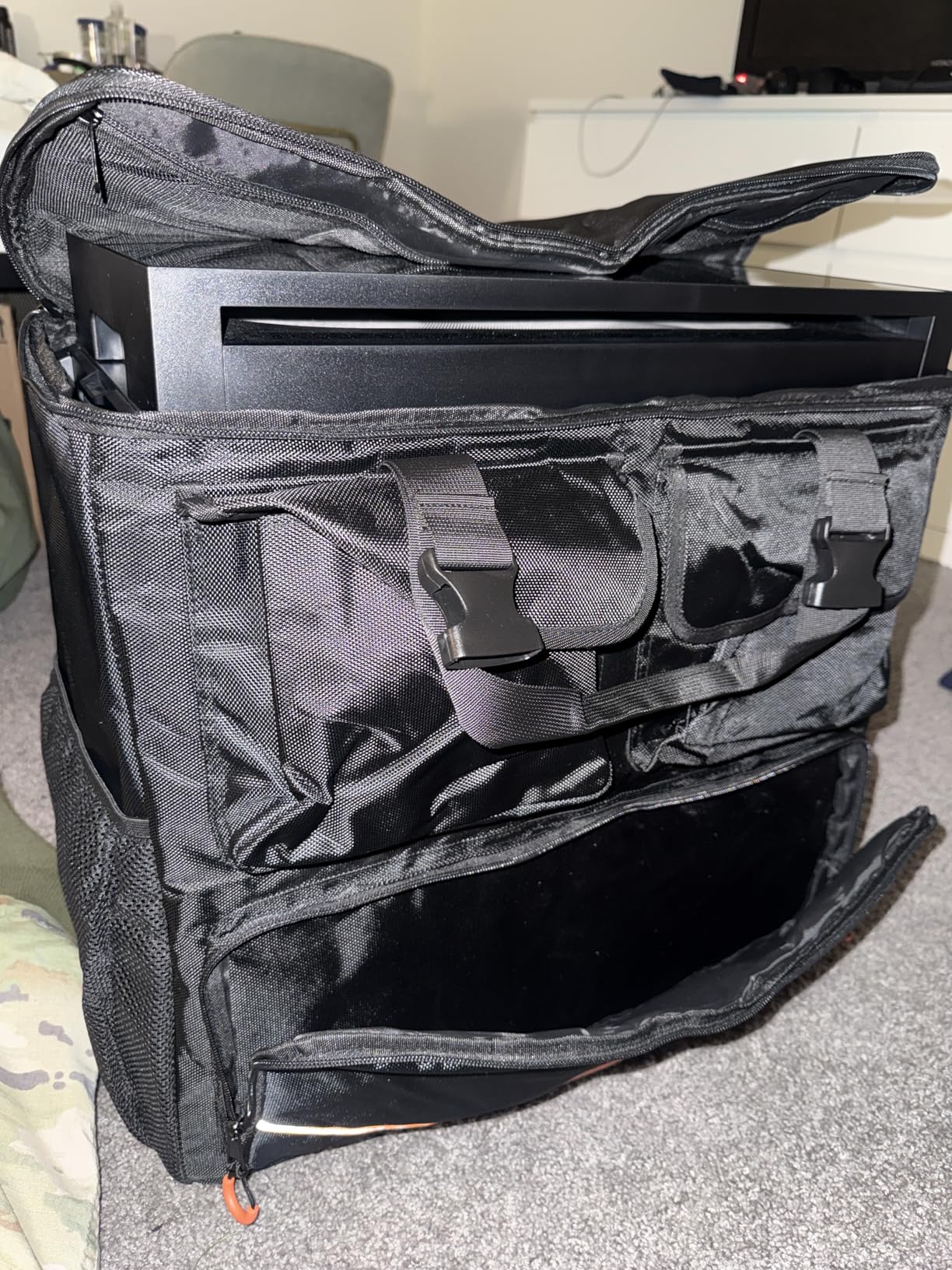Computer Desktop Mid Tower Large Carrying Case, PC Travel Case for Computer's Box for Moving, Portable Gaming Backpack for Keyboard, Mouse and Accessories,Compatible with ATX/M-ATX mainframe chassis customer photo 2