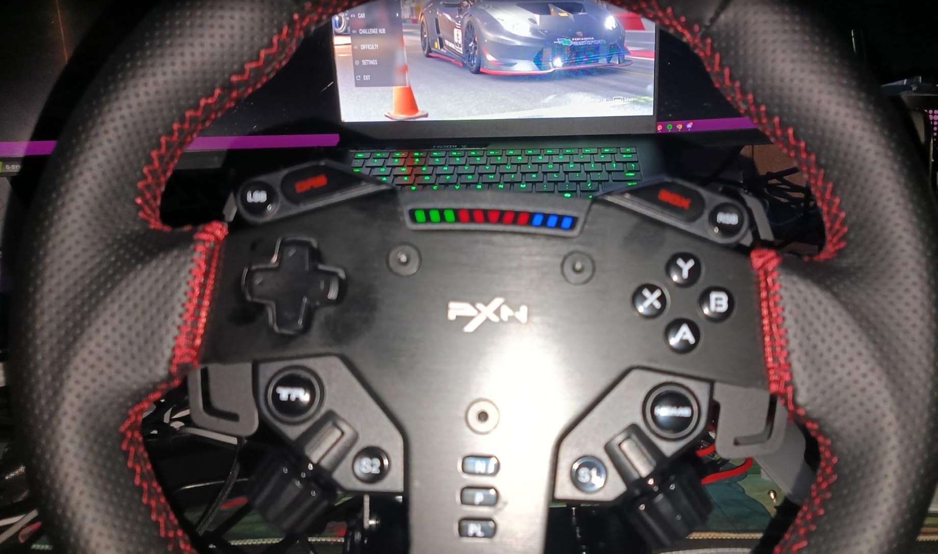 PXN Direct Drive Racing Wheel, VD4 Bundle - 4Nm Force Feedback Servo Motor Base, 11-Inch Steering Wheel, Hall Effect 2-Pedal Set, Desk Clamp Mount - PC Sim Racing Bundle for Windows 7-11 customer photo 2