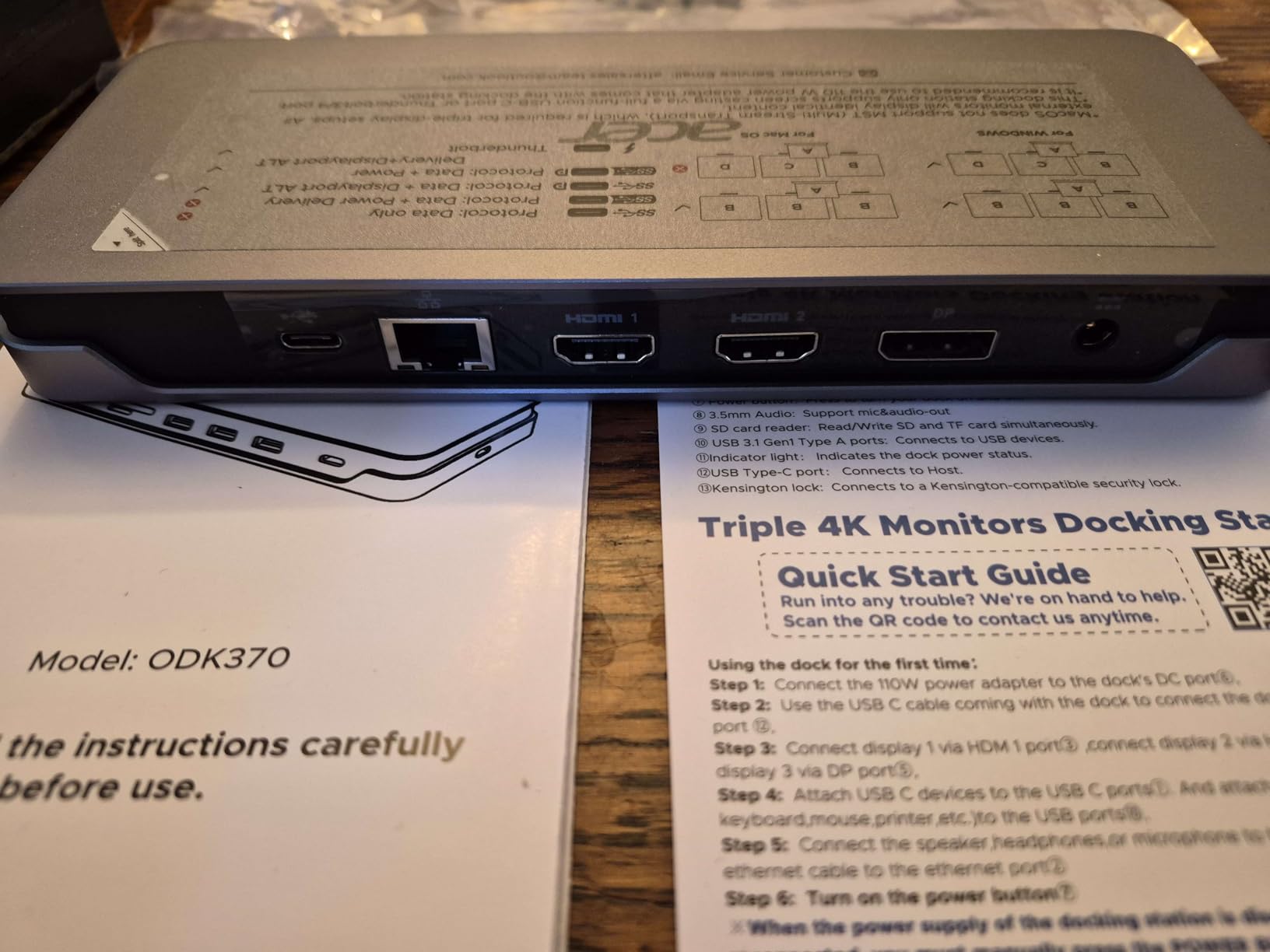 Acer Premium 13-in-1 Docking Station with 110W PD & Triple Monitor Support | Dual 4K HDMI and DP,5Gbps USB A/C,Gigabit Ethernet,Security Lock | Laptop Docking Station for Windows/Dell/HP/Lenovo/Asus customer photo 1