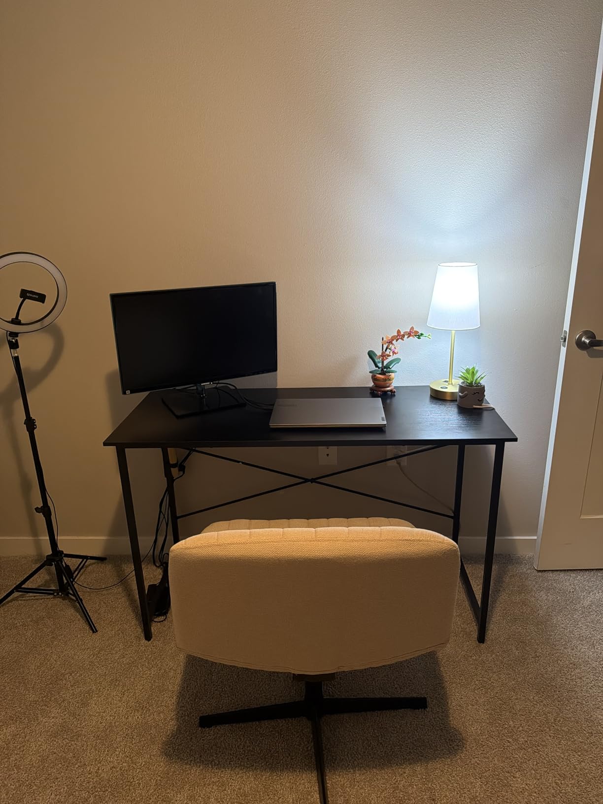 OLIXIS 47 Inch Computer Office Desk for Small Spaces - Gaming Work Desk with Storage Bag & Headphone Hook customer photo 1