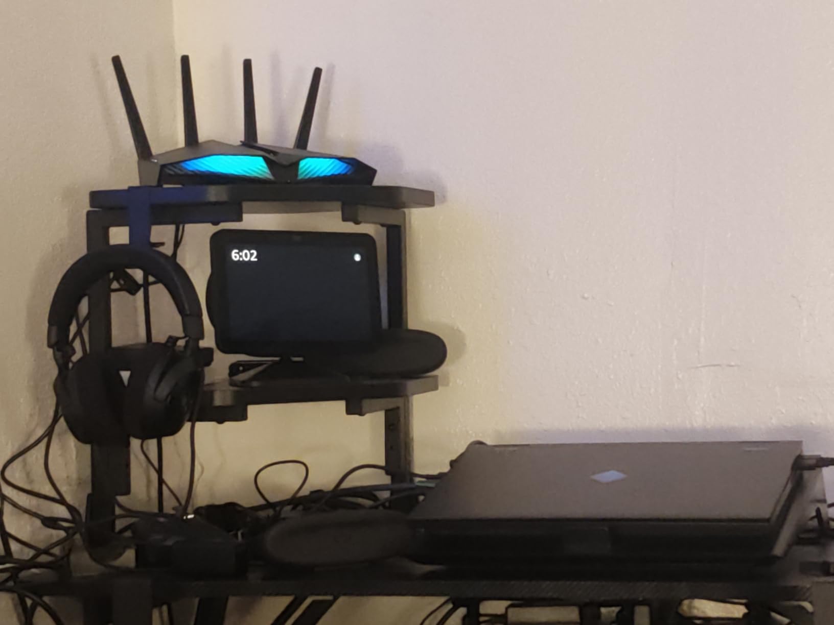 VIVO Corner Clamp-on 17 inch Above or Below Desk 2-Tier Shelving Unit for Table Accessories, Gaming Devices, and More, Storage Desk Attachment Organizer, Black, STAND-SHELF2CR customer photo 1