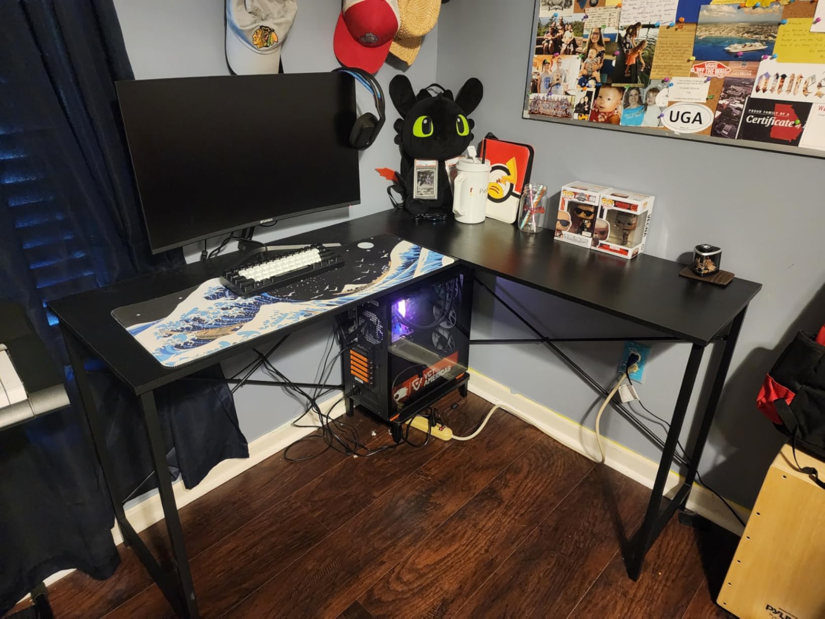 L Shaped Desk, 50 Inch Reversible Computer Desk Corner Gaming Table with CPU Stand & Storage Bag, Sturdy Metal Frame PC Workstation for Home Office customer photo 2