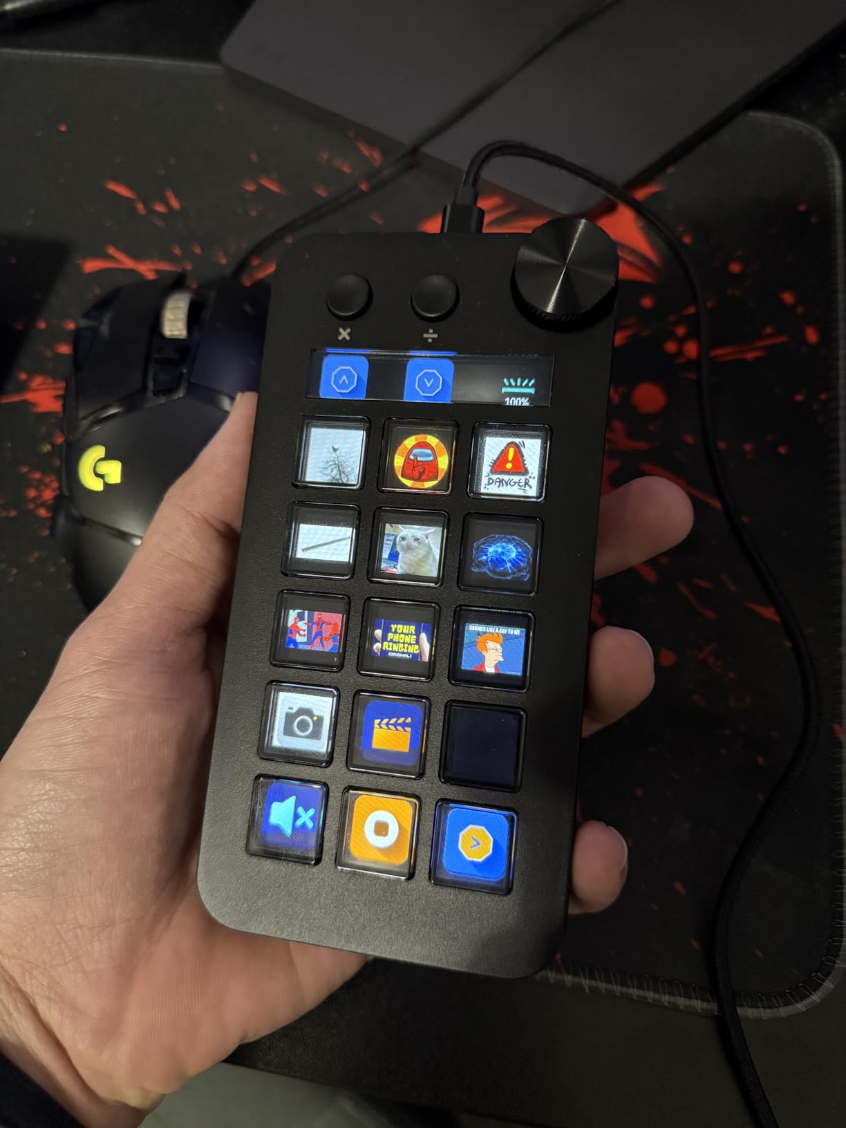 Stream Controller Deck,Macro Keypad,Gaming Macro Keyboard,Three Modes(Shortcut Keys,Calculator,Numeric Keypad),for OBS,Photoshop,Adobe Premiere Pro and Office Setup(N1 Black) customer photo 2