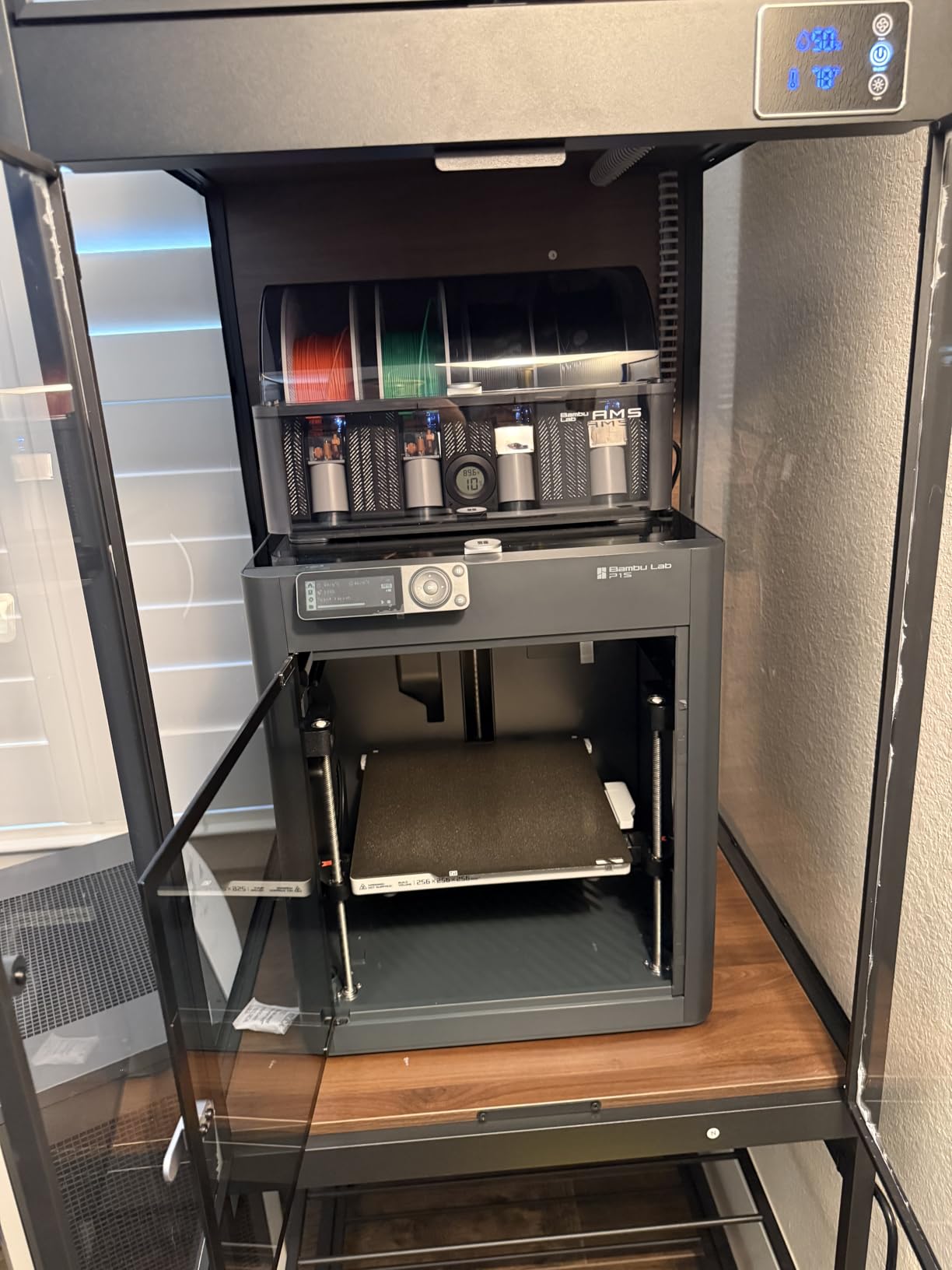 Crafit 3D Printer Cabinet with 48 Spools Filament Storage Rack, 3D Printer Enclosure with Ventilation, Thermo-Hygrometer and LED Light, Heat-Resistant, Dustproof and Noise-Reduction Design, Upgraded customer photo 2