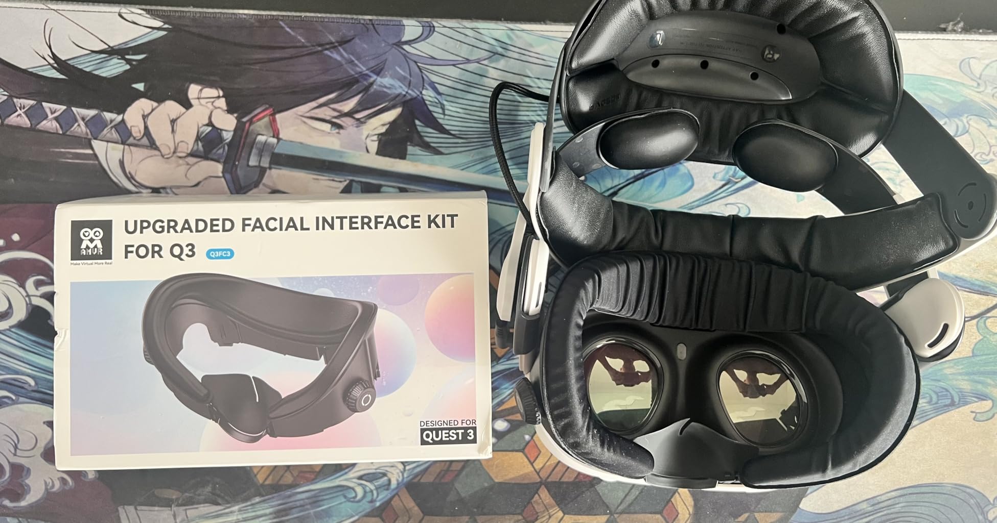 AMVR FC4A Newly Facial Interface Compatible with Meta/Oculus Quest 3 Accessories, with Ventilation-Design Ice Silk Cushion, for Halo Head Strap with Fan (NOT Compatible with Quest 3S) customer photo 2