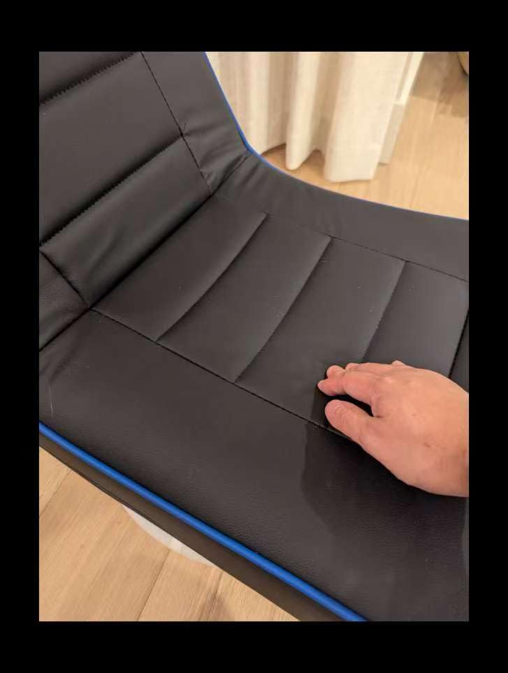 GTPLAYER Floor Gaming Chair Foldable Swivel Floor Chairs for Kids Boys Comfy Video Game Seat with 360° Multipurpose for Gamers, Bedroom or Game Room(Black-Blue) customer photo 2