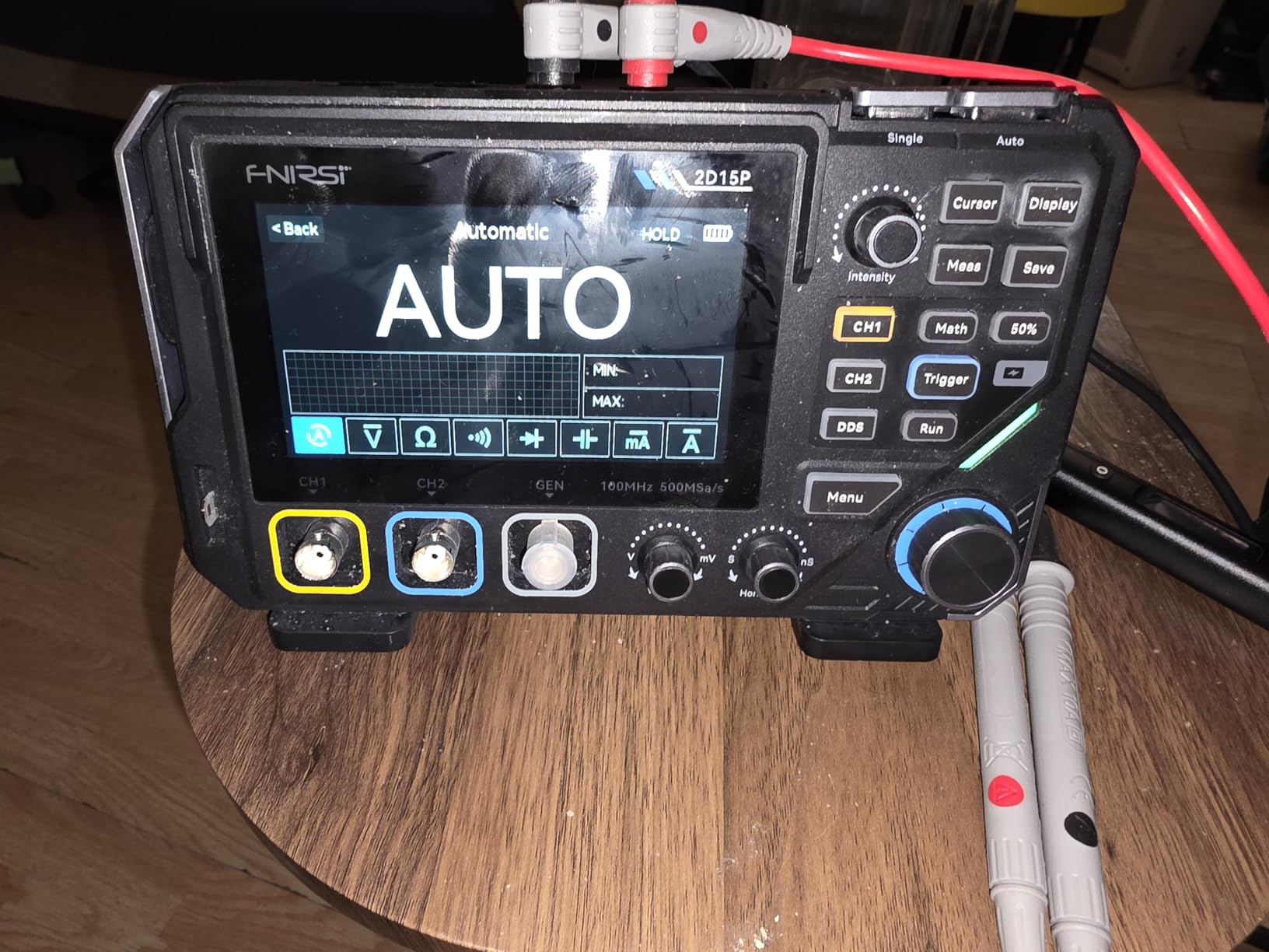 FNIRSI 2D15P 100MHz Digital Oscilloscope Multimeter DDS Signal Generator 3 in 1, 2CH Automotive Oscilloscope Multimeter 19,999 TRMS Counts, 500MS/s Sampling, 4.3'' Touch Screen customer photo 1