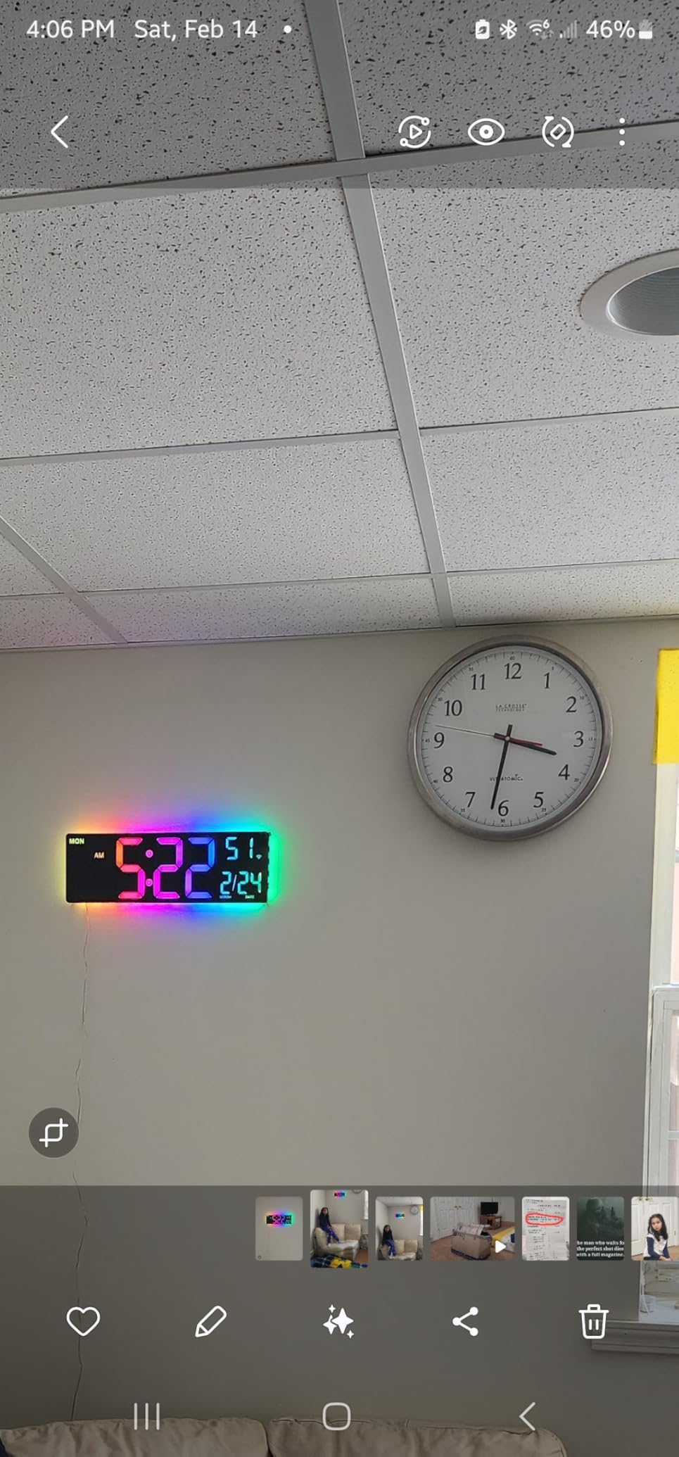Smart Digital Wall Clock with App Control, 16.5 Large RGBIC Wall Clock with Multiple DIY Color and Music Sync, LED Display, Auto DST, Plug-in Clocks for Classroom Home Gym Gaming customer photo 2