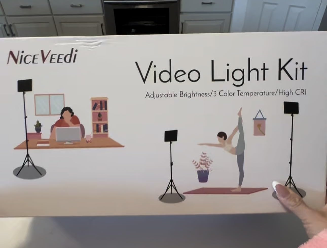 NiceVeedi 2-Pack 25W Photography Lighting, 2900-7000K Dimmable Ring Light with Tripod Stand, 73