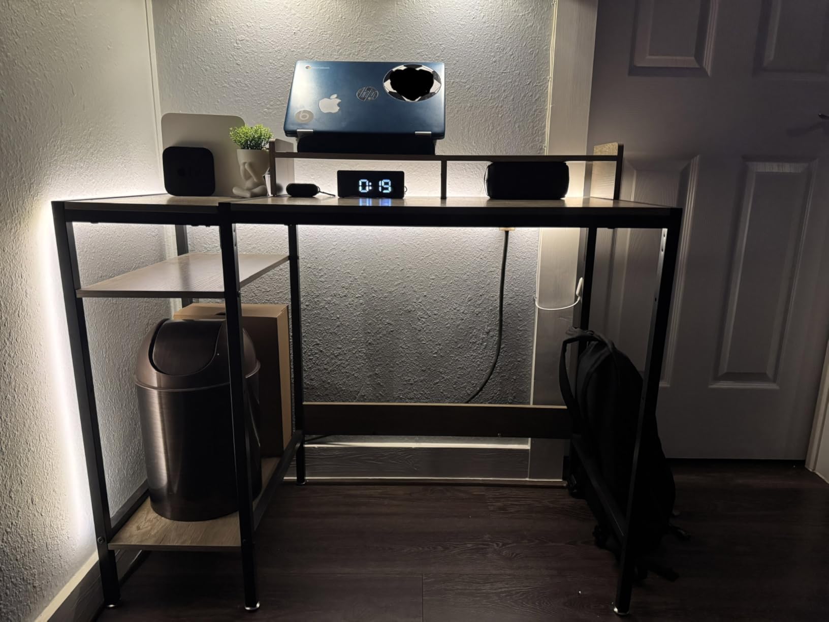 Computer Desk 55-inch with Storage Shelf - Black Ideal Gaming Desk for Bedrooms, Small Spaces, and Home Offices Modern Writing Desk for PCs. customer photo 2