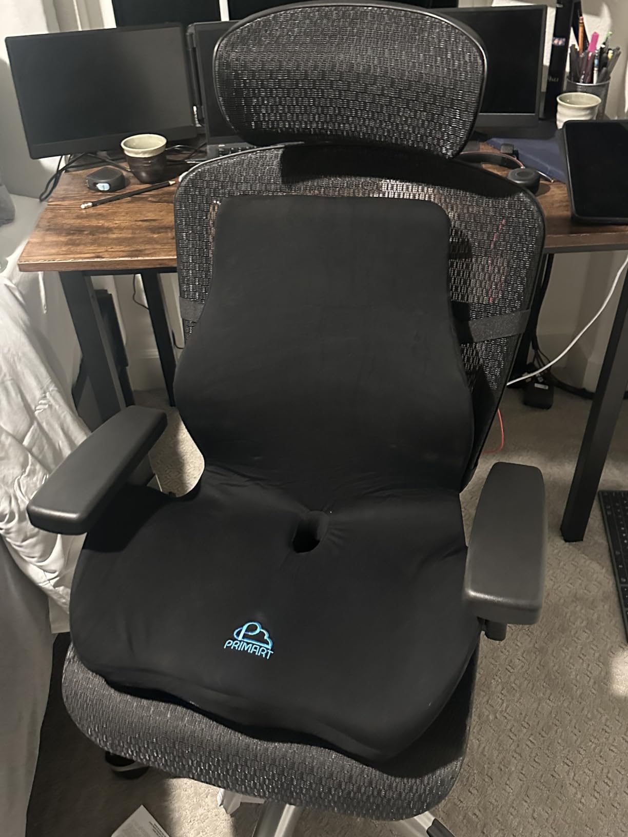 Ergonomic Memory Foam Seat Cushion for Office Chair, Car Seat, Dining, Gaming Chair & Wheelchair, Full Back & Lumbar Support Pillow One Piece, Back Pain Relief, Coccyx, Tailbone & Sciatica Pain Relief customer photo 2