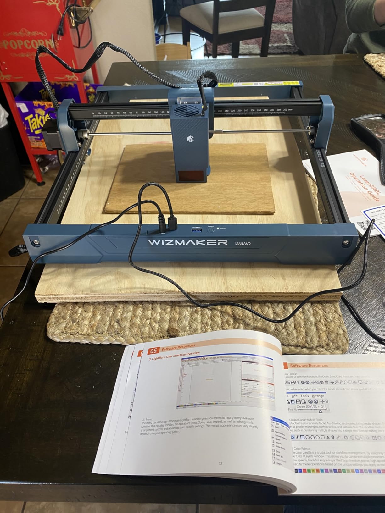 Wizmaker Wand Laser Engraver, 7W Output Power Engraver, 300x300mm Processing Area, 10000 mm/min Processing Speed, Suitable for Processing Wood, Leather, Coated Metal, Acrylic customer photo 1