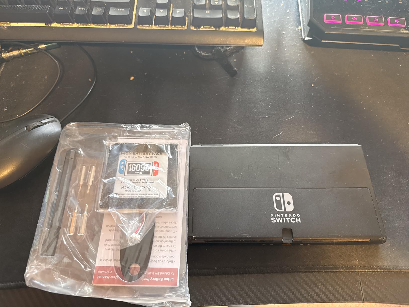 Switch 1 Battery Replacement Kit Compatible with Nintendo Console HAC-001 & OLED HEG-001, 16095mWh HAC-003 Switch Battery with Extra Repair Tools Kit for Extended Gaming, 1 Pack customer photo 1