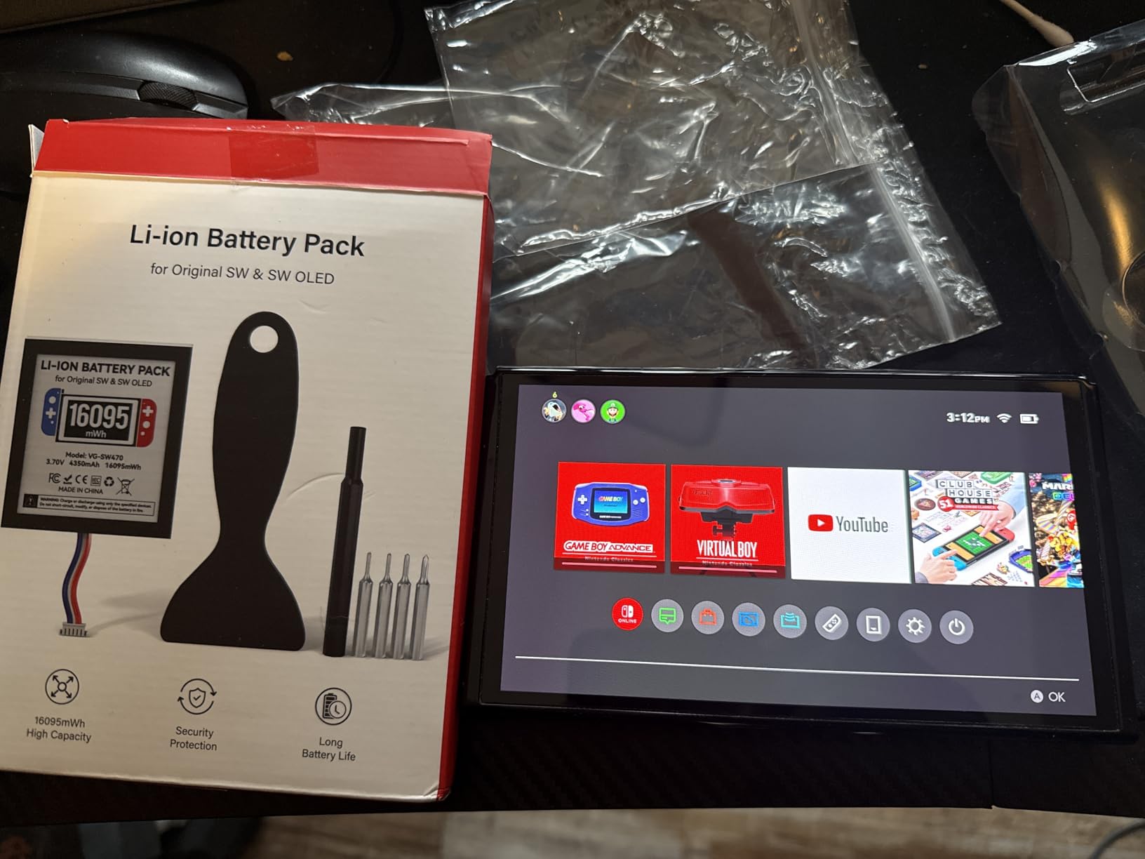 Switch 1 Battery Replacement Kit Compatible with Nintendo Console HAC-001 & OLED HEG-001, 16095mWh HAC-003 Switch Battery with Extra Repair Tools Kit for Extended Gaming, 1 Pack customer photo 2