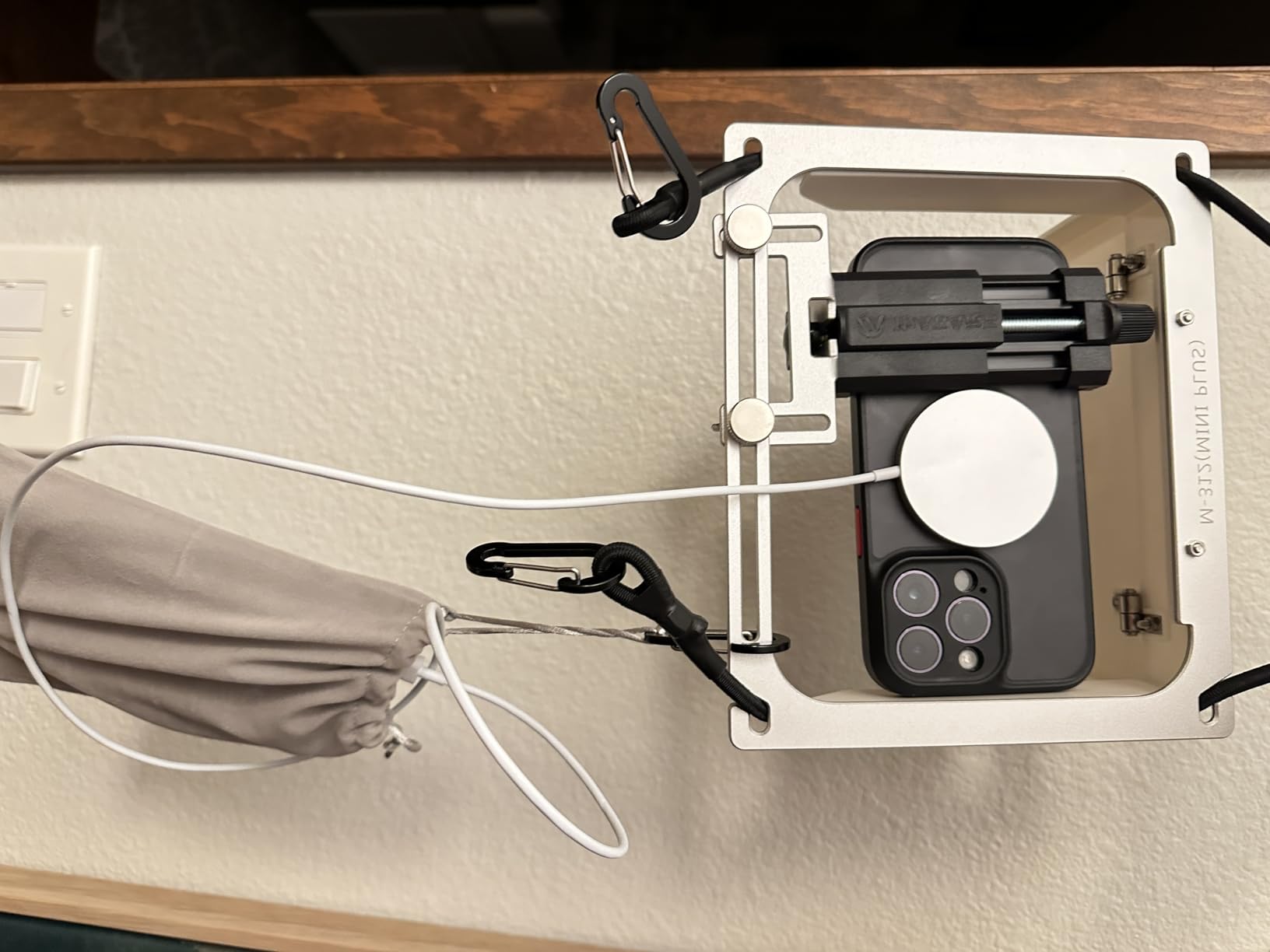 Game Changer Mounting Kit, Cell Phone Fence Mount with Shade and Power Bank Holder, Gamechanger Streaming Kit, Fence Phone Holder for iPhone GoPro Camera Mevo Start Recording Baseball Tennis Game customer photo 1