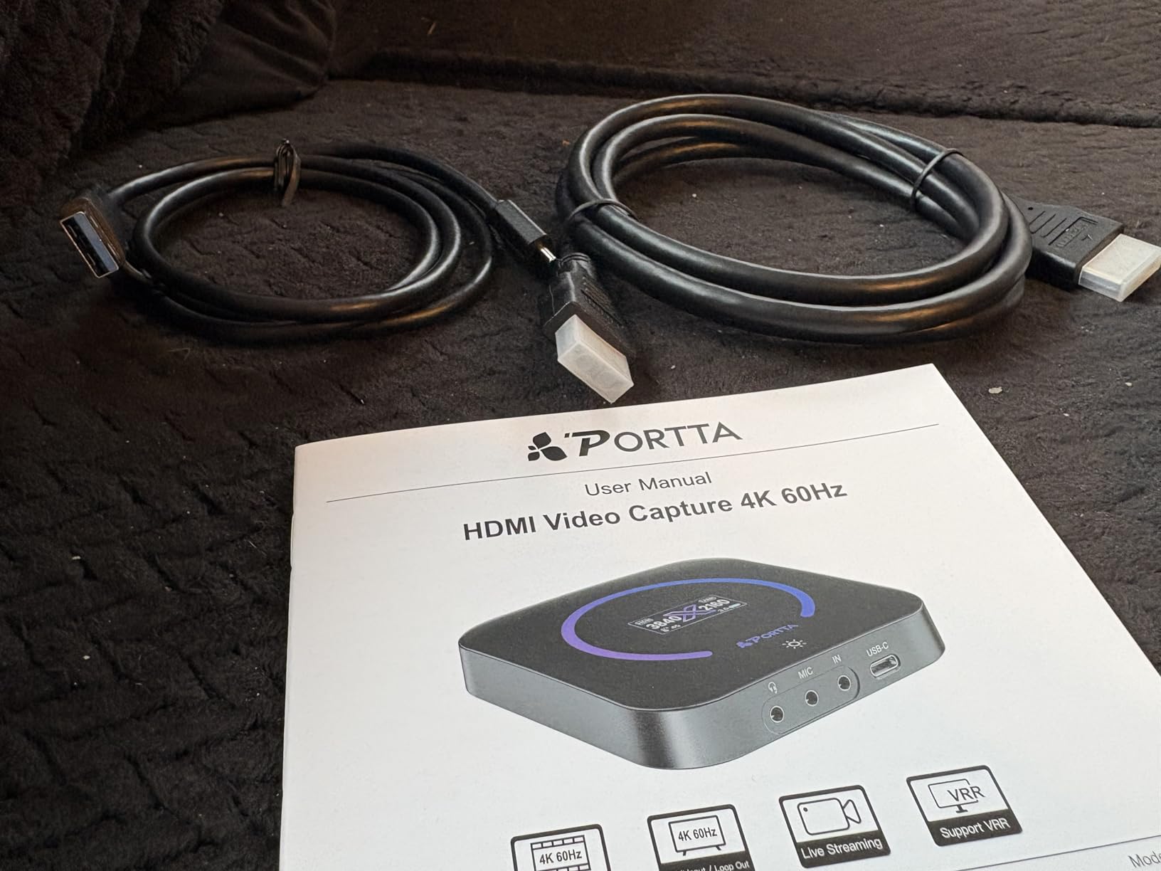 Portta DX20R HDMI Video Capture Card, Stream & Record in 4K 60Hz with Ultra-Low Latency, Passthrough for 1080p@240Hz & 2K@120Hz, USB 3.0 to PC, Support HDR, VRR, Compatible with PS5, Xbox, OBS customer photo 2