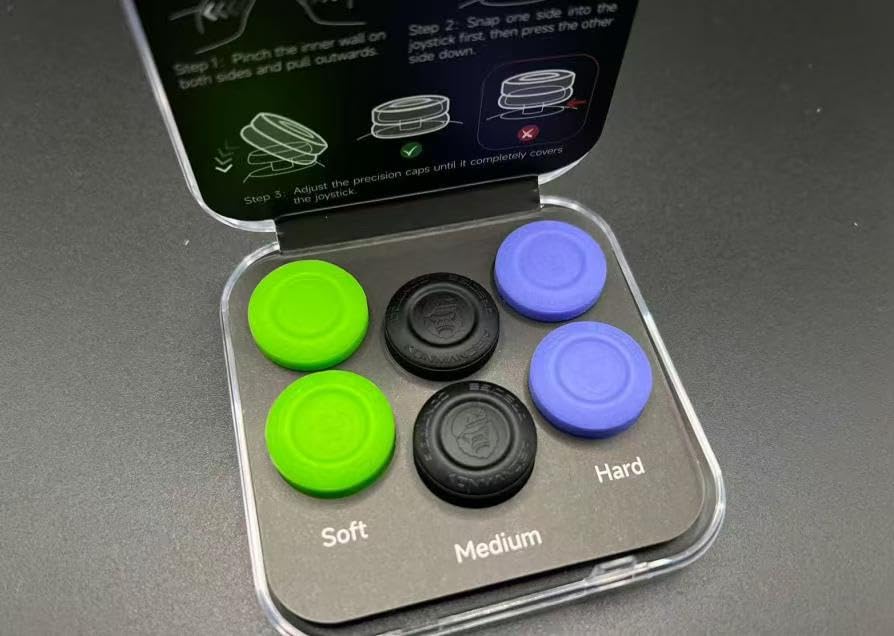 2-in-1 Precision Rings Thumb Grips for PS4, PS5, Switch Pro Controller - Aim Assist Joystick Cap Analog Stick Cap for Enhanced Control, Anti-Slip Controller Accessories, 3 Pairs (6-Pack) customer photo 2