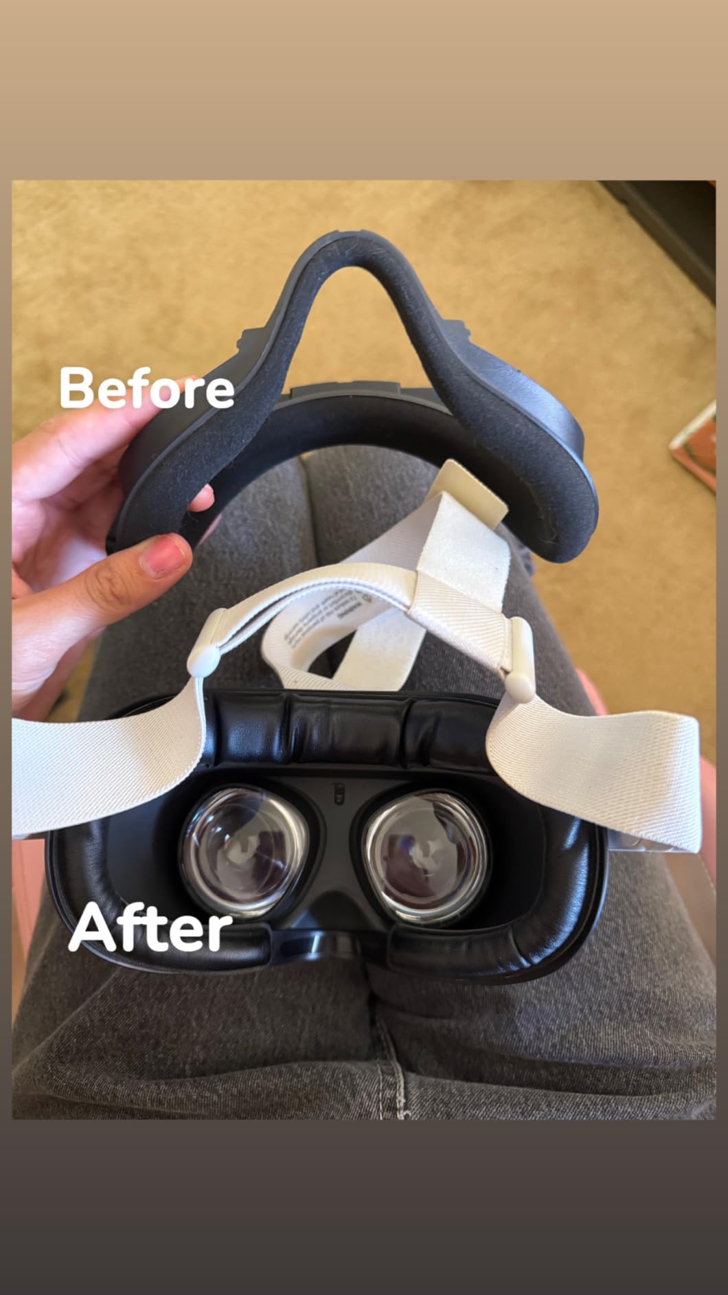 Face Pad for Meta Quest 3 Facial Interface for Oculus Quest 3 Accessories Sweet-Proof PU Leather Foam Cushion Face Cover Replacement Black customer photo 2
