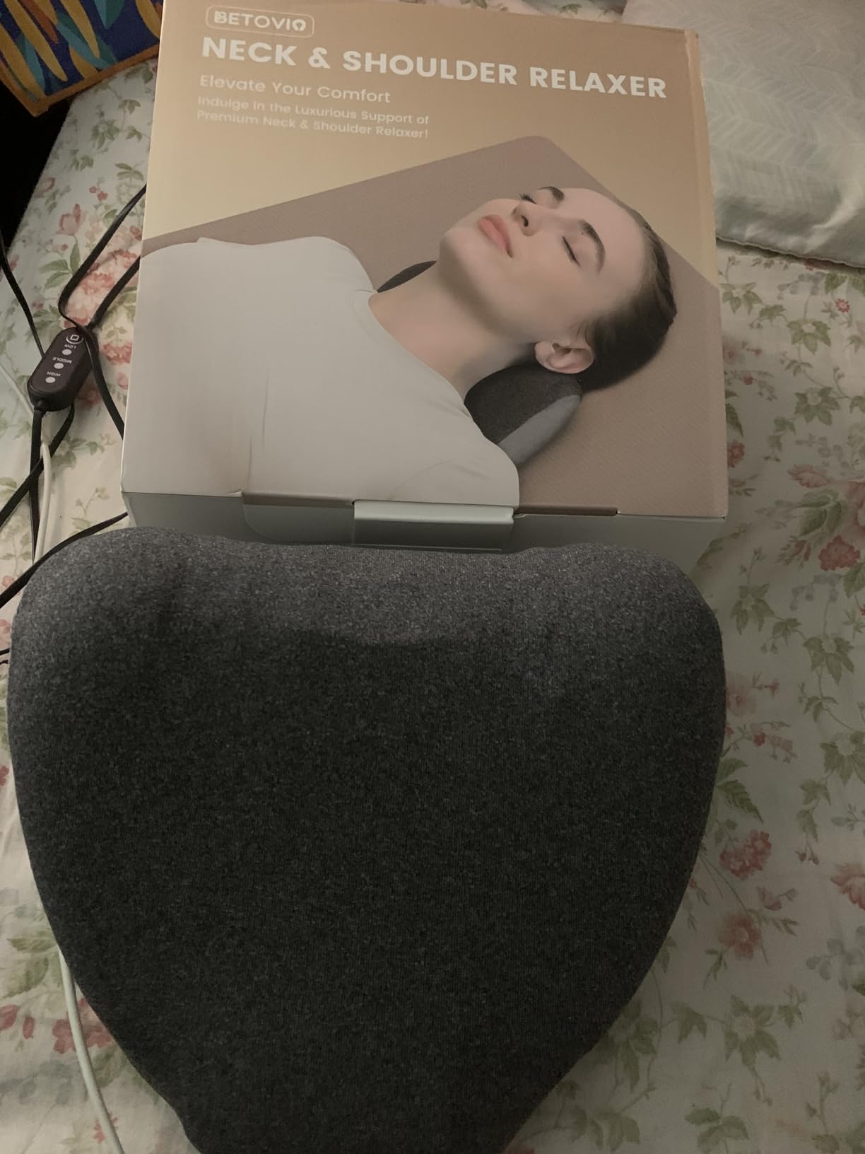 Heated Neck Stretcher for Pain Relief - Neck and Shoulder Relaxer Graphene Heated Cervical Traction Device Neck Pillow Corrector Chiropractic for TMJ Pain Relief and Cervical Spine Alignment Grey customer photo 1