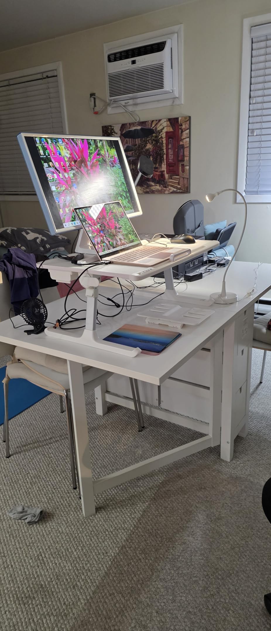 Laptop tray, SAIJI 60*45cm Table lap for bed, Multi-purpose Premium Lapdesk, Height Angle adjustable, with Book Stand, Drawer, Tablet slot, for Eating, Working, Writing, Gaming, Drawing (Light Grey) customer photo 1