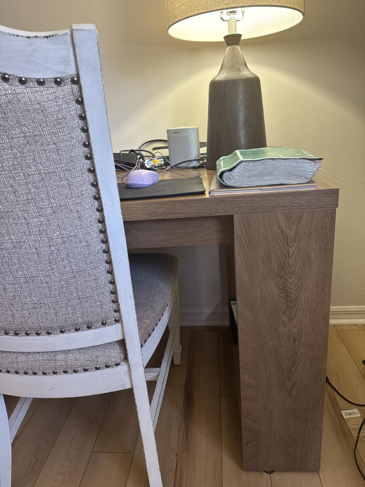 Tribesigns Two Person Desk, 86.6 Inch Extra Long Desk, Double Computer Writing Table, Wood Office Desks Workstation for Home Office, Black customer photo 1