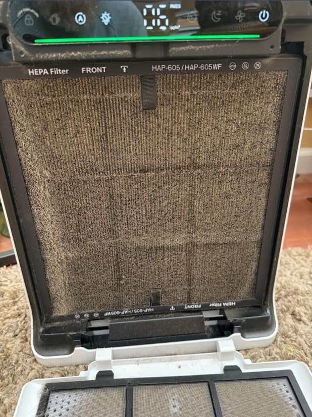 Air Purifiers for Home Large Room Up to 2600 Ft², HEPA Air Purifier with Washable Filter & Air Quality Display, Powerful Turbo Mode Air Cleaner for Pet Hair Odors Smoke Dust, HAP605 customer photo 2