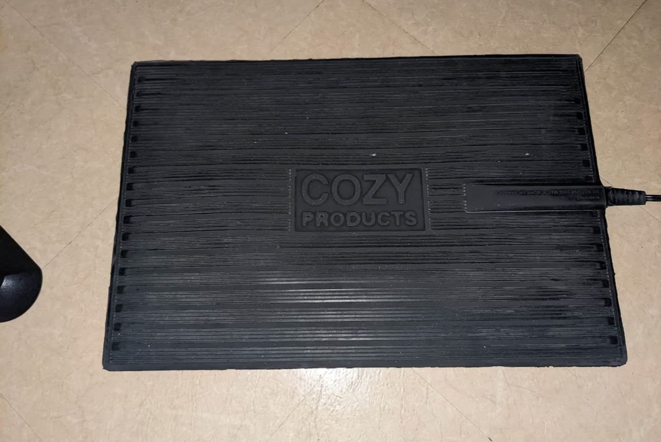 Cozy Products Electric Foot Warmer, Large and Portable Heated Rubber Mat, Personal Space Heater for Home, Office, Garage, and Car, 120 Watts customer photo 1