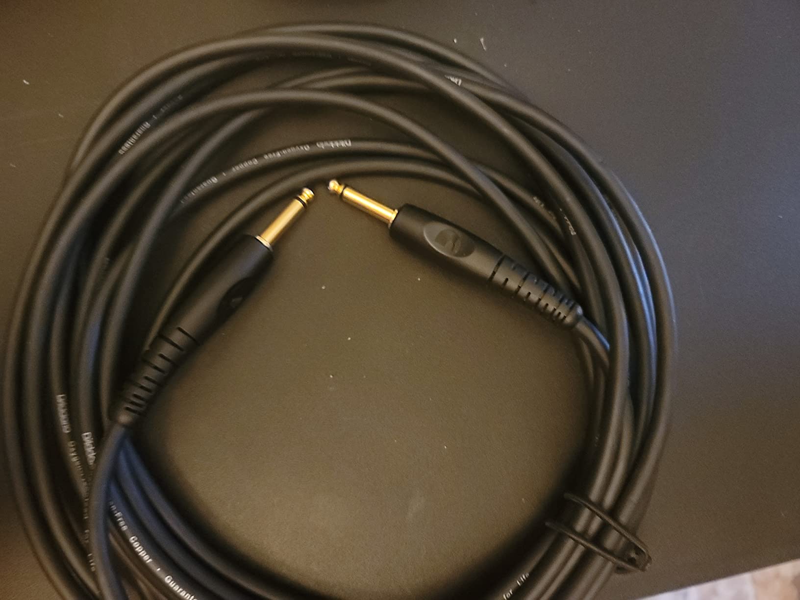D'Addario Guitar Cable - Shielded Ends - 1/4 Inch Male to 1/4 Inch Male - Custom Series - 15 Feet - Straight Ends customer photo 1