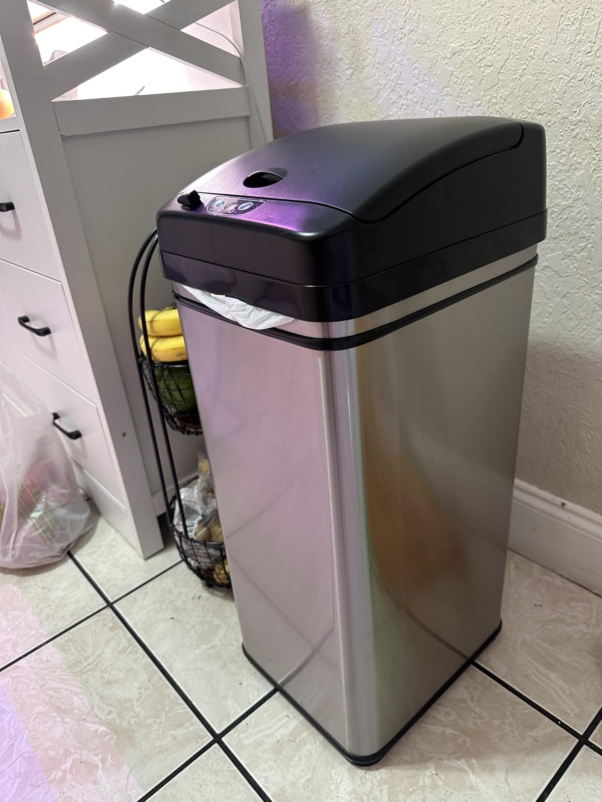iTouchless 13 Gallon Patented Sensor Trash Can with Lid & Odor Filter, Original Inventor 50L Automatic Kitchen Garbage Bin, Fingerprint-Proof Stainless Steel, Pet-Proof Lock, Soft-Close, Silver customer photo 2