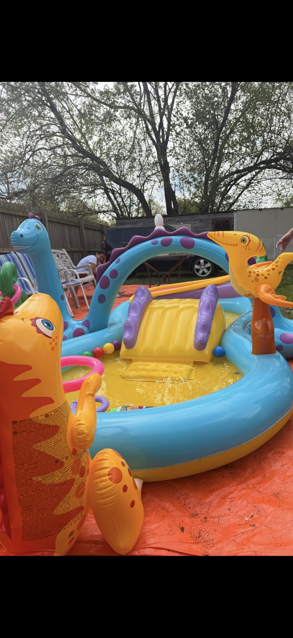 Intex 57453EP 9.75 Foot x 6.3 Foot x 53 Inch Multicolor Rainbow Slide Kids Inflatable Pool with Water Slide and Ring Toss for Children Ages 2 and Up customer photo 2
