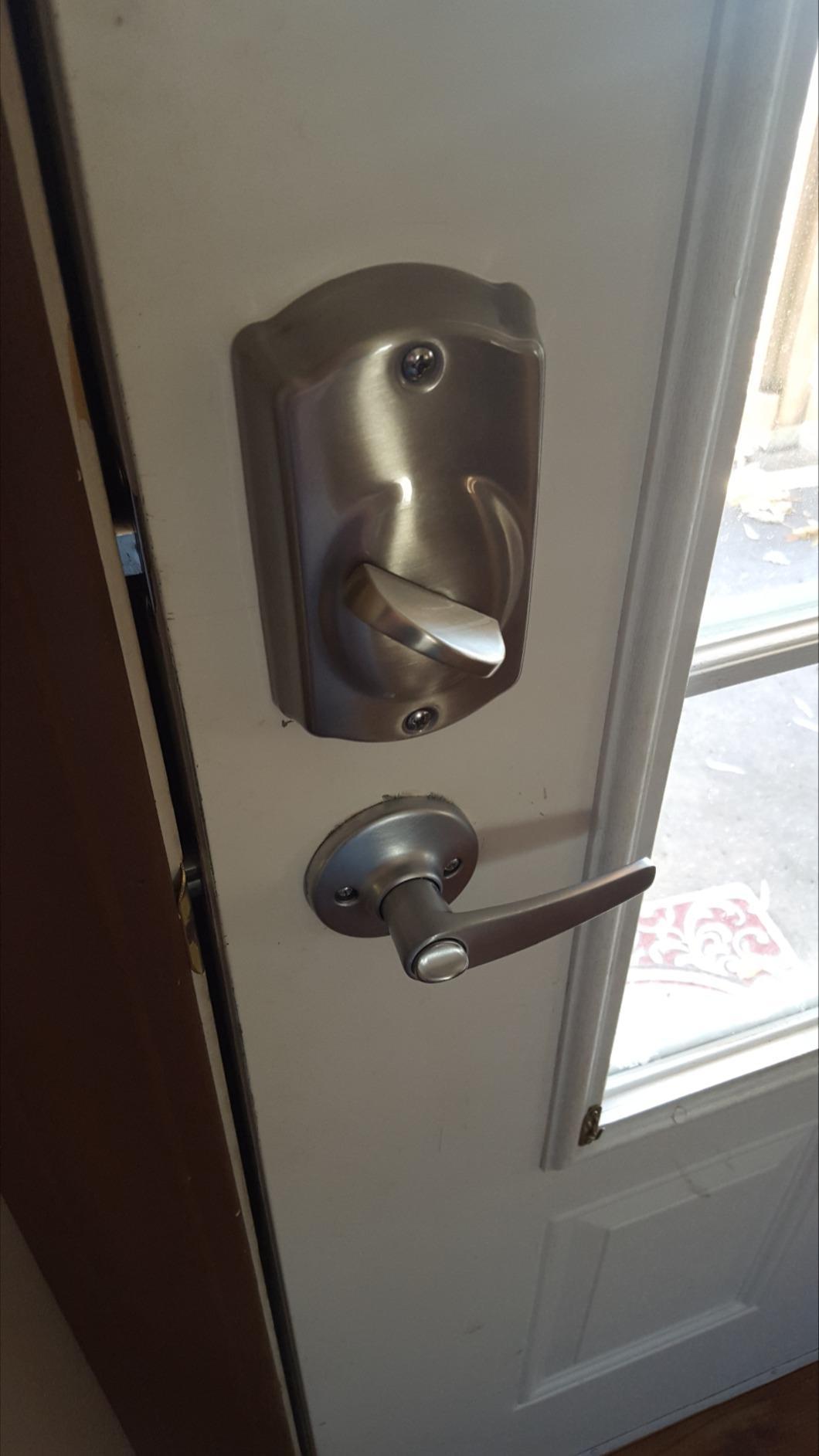 Camelot Electronic Keypad Deadbolt Lock, Keyless Front Door Entry, Mechanical Key Backup Included, Satin Nickel, BE365 V CAM 619 customer photo 2
