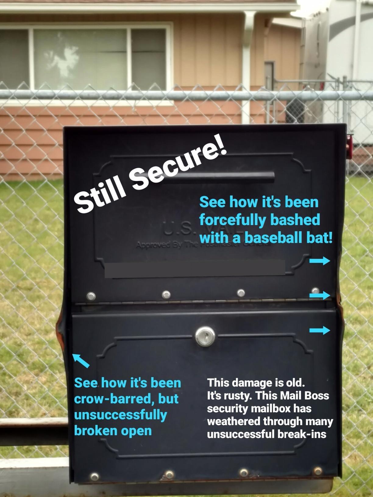 Mail Boss 7106 Curbside Steel Post Mount Security Locking Mailbox, Black, Extra Large, 21 in. D x 11.125 in. W x 13.75 in. H customer photo 2