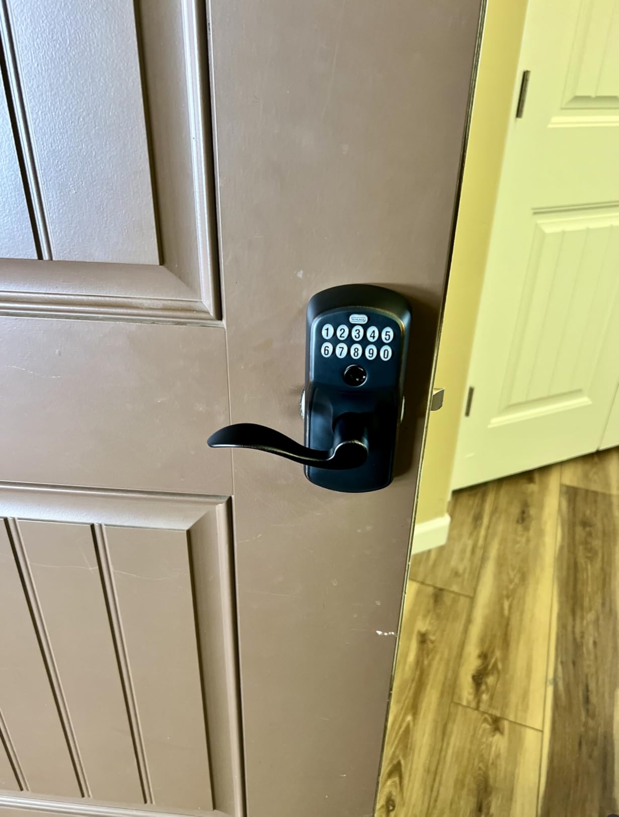 Camelot Keypad Lock with Lever Handle, Electronic Keyless Door Entry, Flex Lock Auto-Lock Option, Satin Chrome, FE595 CAM 626 ACC customer photo 1